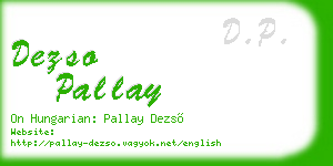 dezso pallay business card